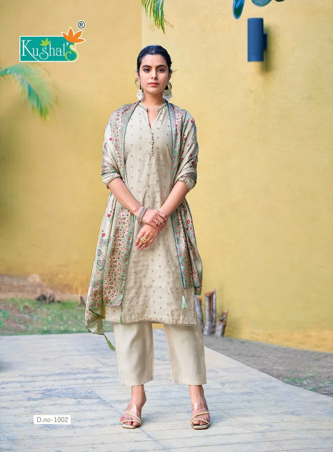 Chandani Vol 1 By Kushals Roman Silk Kurti With Bottom Dupatta Wholesale In India